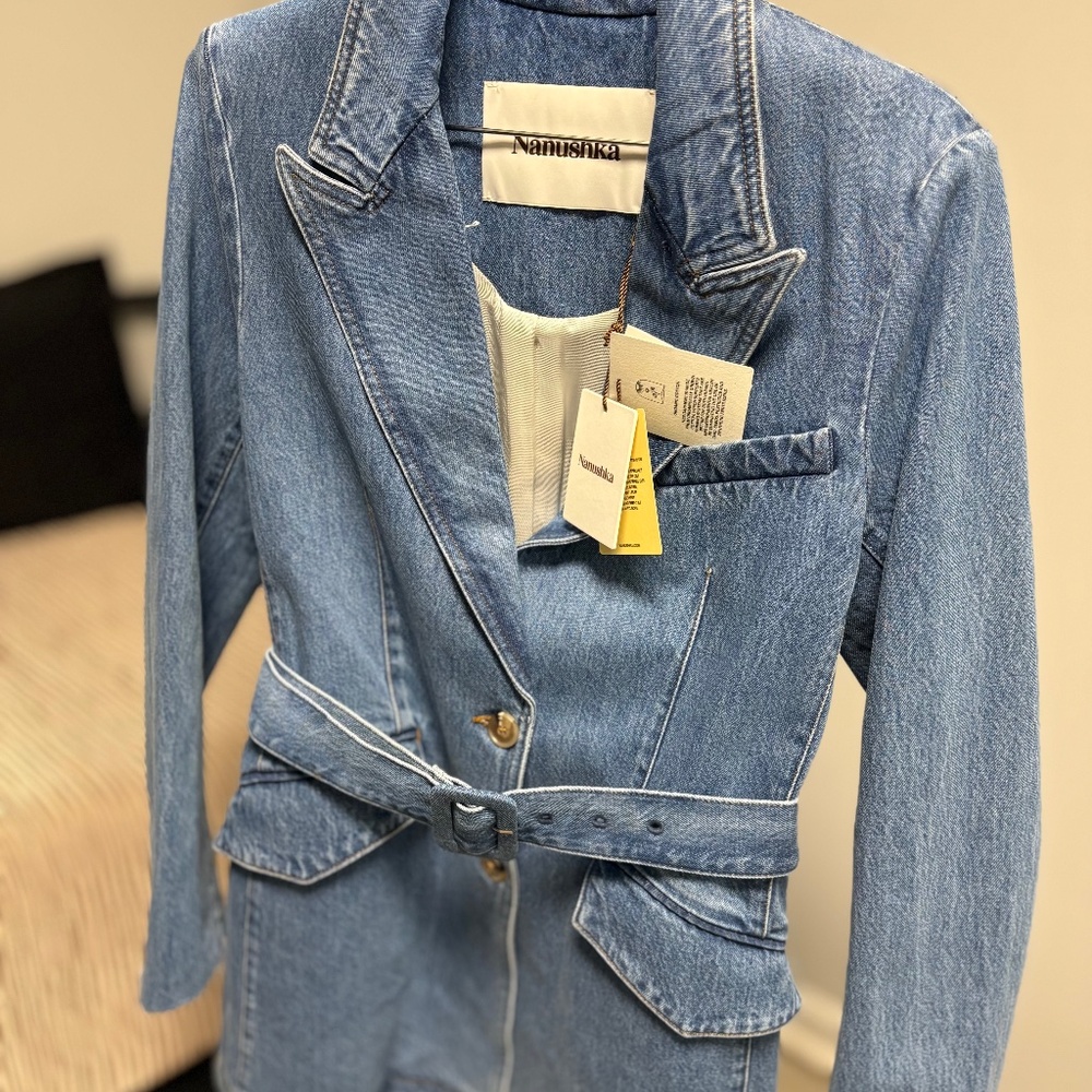 Nanushka brand Denim jacket new with tags so small